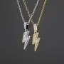 mole Iced Out Bling Lightning Pendant Necklace Full Pave AAA+ Cubic Zirconia Charm Hip Hop Jewelry Gift for Men Women mole Iced Out Bling Lightning Pendant Necklace Full Pave AAA+ Cubic Zirconia Charm Hip Hop Jewelry Gift for Men Women