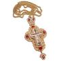 Pectoral Cross Red Zircons Crystallized Christian Priest Bishop Crucifix Pendant Necklace 20'' in Gift Box