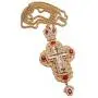 Pectoral Cross Red Zircons Crystallized Christian Priest Bishop Crucifix Pendant Necklace 20'' in Gift Box Pectoral Cross Red Zircons Crystallized Christian Priest Bishop Crucifix Pendant Necklace 20'' in Gift Box