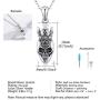 Silikepa Cremation Jewelry Urn Necklace for Ashes Skull Cross Necklace Keepsake Heart Urn Pendant Ash Holders with Sterling Silver for Memory Punk Style