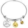 WSNANG Sunflower Gift A Love Affair With Life Bracelet Sunflower Charm Bracelet Sunflower Inspirational Gift for Friends Sunflower Lover