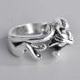 kimairy Cat Rings, Flash Mens Cat Ring Gifts for women Girls Adjustable Paws Finger Silver Cute Rings Cat Lovers Animal Ring For Men