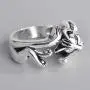kimairy Cat Rings, Flash Mens Cat Ring Gifts for women Girls Adjustable Paws Finger Silver Cute Rings Cat Lovers Animal Ring For Men