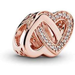 Pandora Jewelry Entwined Hearts Cubic Zirconia Charm in Pandora Rose