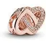 Pandora Jewelry Entwined Hearts Cubic Zirconia Charm in Pandora Rose