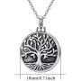 TRISHULA Tree of Life Cremation Locket Necklace for Memorial, Music Note Butterfly/Heart Rose 925 Sterling Silver Urn Jewelry Pendant,Keepsake Charm Pendant Jewelry for Women