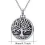 TRISHULA Tree of Life Cremation Locket Necklace for Memorial, Music Note Butterfly/Heart Rose 925 Sterling Silver Urn Jewelry Pendant,Keepsake Charm Pendant Jewelry for Women