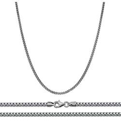 Sterling Silver 2MM Solid Franco Square Box Link Italian Chain Necklace, 16-36 Inch - Made In ITALY