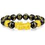 JEWPARK 1-4 Pcs Feng Shui Good Luck Bracelets for Men Women Obsidian Bead Dragon Lucky Charm Bracelet Pixiu Pi Yao Attract Wealth Money Feng Shui Jewelry