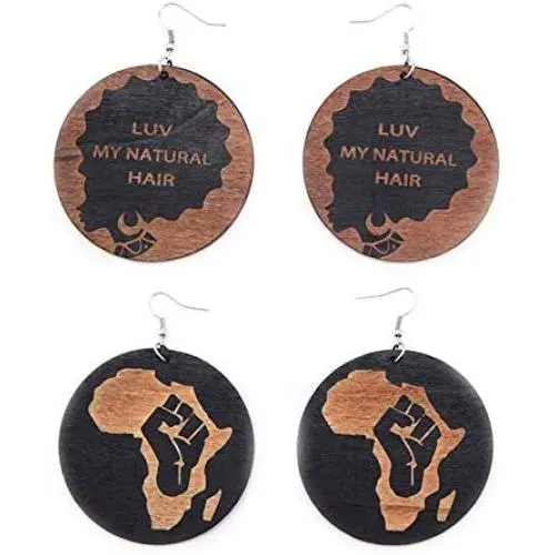 SMALLLOVE Bohemian Wood Drop Dangle Earrings Set for Women Girls African Natural Lightweight Wooden Black Big Round Circle Geometric Ethnic Style Earring SMALLLOVE Bohemian Wood Drop Dangle Earrings Set for Women Girls African Natural Lightweight Wooden Black Big Round Circle Geometric Ethnic Style Earring