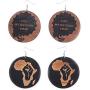 SMALLLOVE Bohemian Wood Drop Dangle Earrings Set for Women Girls African Natural Lightweight Wooden Black Big Round Circle Geometric Ethnic Style Earring