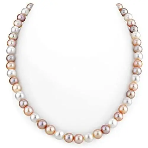 THE PEARL SOURCE 7-8mm AAA Quality Multicolor Freshwater Cultured Pearl Necklace for Women with Magnetic Clasp in 18'' Princess Length THE PEARL SOURCE 7-8mm AAA Quality Multicolor Freshwater Cultured Pearl Necklace for Women with Magnetic Clasp in 18'' Princess Length