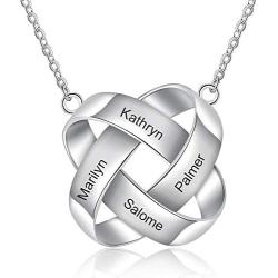 Personalized Ring Necklace for Women Personalized Name Necklace Engraved 2-4 Names Necklace Pendant for Men Custom Jewelry Birthday Gift