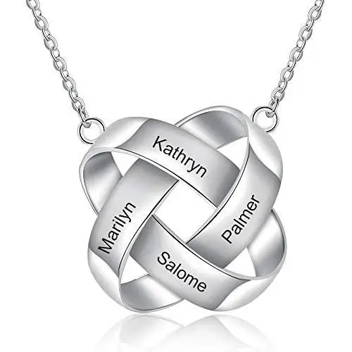 Personalized Ring Necklace for Women Personalized Name Necklace Engraved 2-4 Names Necklace Pendant for Men Custom Jewelry Birthday Gift Personalized Ring Necklace for Women Personalized Name Necklace Engraved 2-4 Names Necklace Pendant for Men Custom Jewelry Birthday Gift