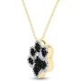 Jewel Zone US 0.1 Ct Black and White Diamond Dog Paw Pendant Necklace in 14K Gold Over Sterling Silver Jewel Zone US 0.1 Ct Black and White Diamond Dog Paw Pendant Necklace in 14K Gold Over Sterling Silver