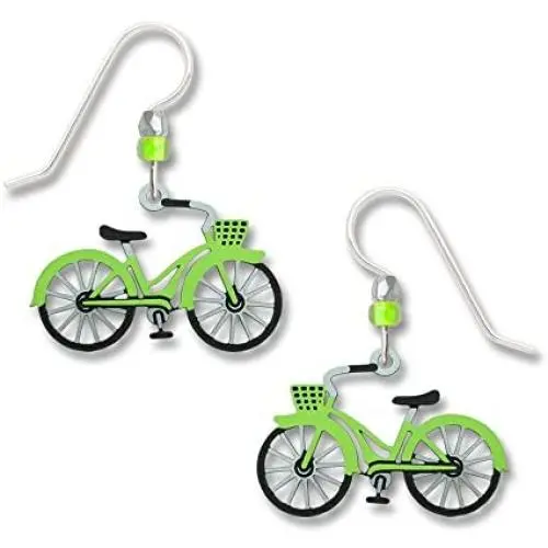 Sienna Sky Small Lime Green Bicycle Earrings 1923 Sienna Sky Small Lime Green Bicycle Earrings 1923
