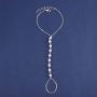 Yalice Pearl Finger Bracelet Ring Dainty Hand Chains Slave Finger Chain Jewelry for Women and Girls (Silver)