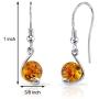 Baltic Amber Spherical Fishhook Earrings Sterling Silver Cognac Color