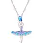 DMOMSA Sapphire Blue Ballet Girl Pendant Necklace Jewelry Gift, Woman Gift Suitable for Birthday Party Anniversary Valentines Day DMOMSA Sapphire Blue Ballet Girl Pendant Necklace Jewelry Gift, Woman Gift Suitable for Birthday Party Anniversary Valentines Day