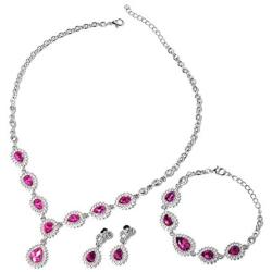 Shop LC Delivering Joy Bridal Statement Necklace Glass Crystal Earrings Bracelet Wedding Fashion Prom Jewelry Sets for Women 20'' 7.5''