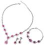 Shop LC Delivering Joy Bridal Statement Necklace Glass Crystal Earrings Bracelet Wedding Fashion Prom Jewelry Sets for Women 20'' 7.5''