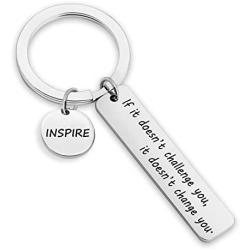 Eigso Graduation Gift Inspirational Keychain Encouraging Words Jewelry for Family Friends Colleague Classmate Boss(Challenge Change You KR)