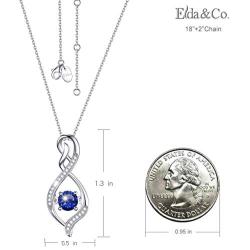 Blue Sapphire Necklace for Wife Birthday Gifts Forever Love Infinity Jewelry September Birthstone Sterling Silver