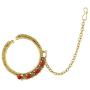 Efulgenz Indian Bollywood Bridal Wedding Kundan Crystal Necklace Earring Maang Tikka Head Chain Nose Ring Bracelet Jewelry Set