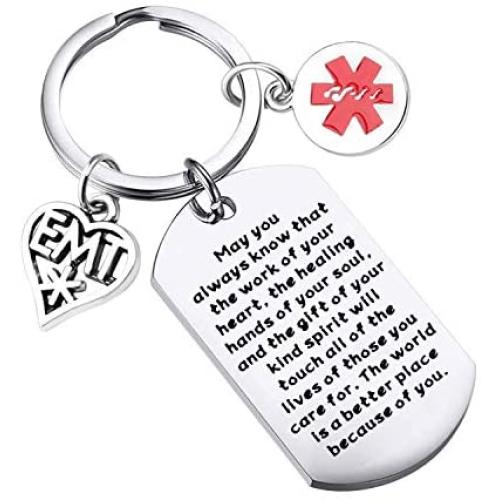 WSNANG EMT Gift Emergency Medical Technician Jewelry Your Kind Spirit Will Touch All of The Lives of Those You Care for Keychain Paramedic Gift Medical Technician Gift