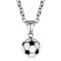 IFUAQZ Unisex Stainless Steel Soccer Ball Pendant Free Link Chain Necklace Football Jewelry for Men Boys