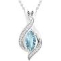 Dazzlingrock Collection 10X5 MM Marquise Gemstone & Round White Diamond Ladies Infinity Pendant (Silver Chain Included), Sterling Silver