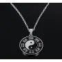 PJ Jewelry Mens Stainless Steel Yin Yang Amulet Pendant Chinese Taoism Symbol Talisman Charm Necklace