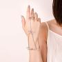 Yalice Boho Finger Bracelet Ring Butterfly Hand Chains Crystal Slave Finger Chain Jewelry for Women and Girls (Silver)