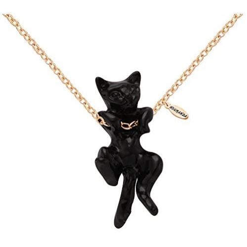 NOUMANDA Lovely Hanging White and Black Cat Necklace for Cat Lovers