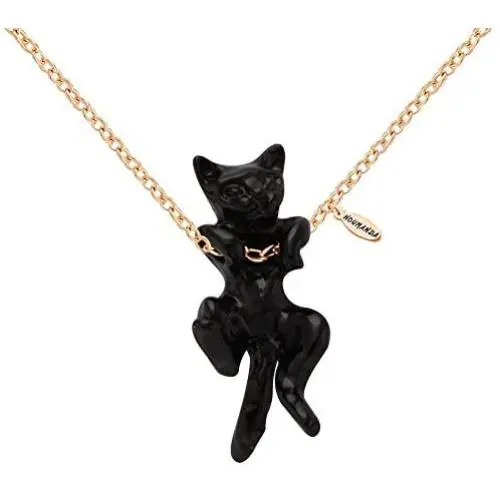 NOUMANDA Lovely Hanging White and Black Cat Necklace for Cat Lovers