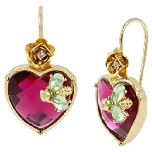 Betsey Johnson Stone Heart Drop Earrings Betsey Johnson Stone Heart Drop Earrings