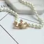 FENLDY Rhinestone Faux Planet Saturn Pearl Necklace for Women Jewelry, Fake Pearl Collar Pendant a Necklace Men with Charm for Girls Y2k Jewelry Ladies Wedding Pearl Bead Chain Crystal Choker