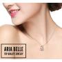 Aria Belle Silver Love Heart Pendant Necklace18K White Gold Plated Cubic Zirconia Jewelry Gift Necklaces for Women