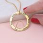 MyNameNecklace Personalized Circle of Love Family Necklace with Heart Inside Precious Metal Silver 925 - Engrave Any Name -Valentines Day Jewelry Gift for Her- Mom-Wife