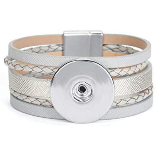 Ginger Snaps Glisten Bracelet (Statement Charm 30mm) | Adjustable, Interchangeable & Adjustable Snap Jewelry Collection | Button Charms for Necklaces, Bracelets & Rings | SN70-02