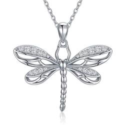 925 Sterling Silver Dragonfly Necklace Dragonfly Gifts for Women Lover Girls Dragonfly Pendant Jewelry