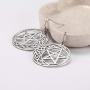 cooltime Stainless Steel Pentacle Dangle Drop Earrings Pentagram Celtic Knot Star Circle Crescent Charm Jewelry for Women