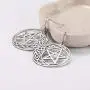 cooltime Stainless Steel Pentacle Dangle Drop Earrings Pentagram Celtic Knot Star Circle Crescent Charm Jewelry for Women