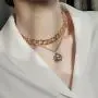 LILIE&WHITE Gold Coin Necklace for Women Fashion Curb Chain Necklaces Chunky Chain Choker Necklaces Jewelry Gift