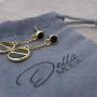 Round Circle Black Marble Earrings | 18k Gold Plated Hypoallergenic Brass