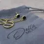 Round Circle Black Marble Earrings | 18k Gold Plated Hypoallergenic Brass