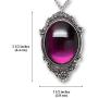 Purple Cabochon in Antiqued Silver Finish Pewter Frame Pendant Necklace