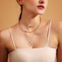 Gold Layered Pendant Long Necklacefor Women,Dainty Multilayer Adjustable Layering Coin Disc Necklace Set for Teen Girls (Silver Layered Pendant Long Necklace)