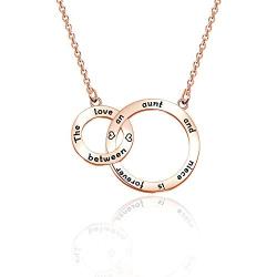 WUSUANED Aunt and Niece Necklace for Birthday Linked Circles Necklace Gift for Aunt Niece Bridesmaid Best Aunt Ever Jewelry