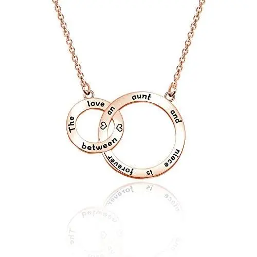 WUSUANED Aunt and Niece Necklace for Birthday Linked Circles Necklace Gift for Aunt Niece Bridesmaid Best Aunt Ever Jewelry WUSUANED Aunt and Niece Necklace for Birthday Linked Circles Necklace Gift for Aunt Niece Bridesmaid Best Aunt Ever Jewelry